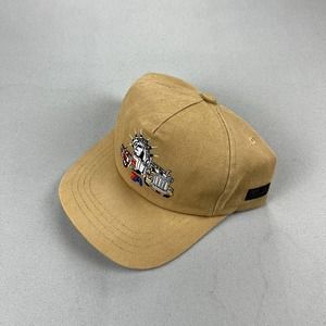 Vintage Trucking Hat Cap Snapback Tan Canvas Semi-Truck Big Rig Vehicle USA 90s